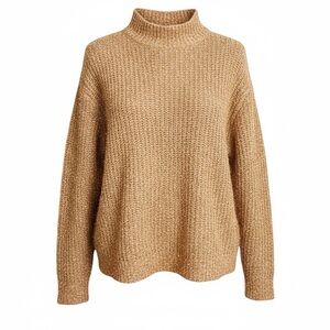 Arabella Size Large Gold Metallic Mock Neck Sweater